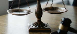 Banner Weegschaal Hamer Rechtspraak